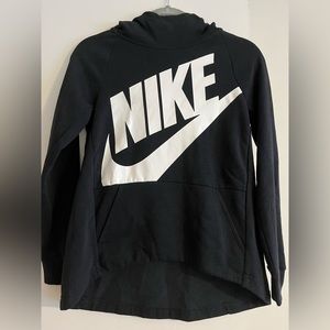 NIKE Girls Pullover Hoodie, Black Size M